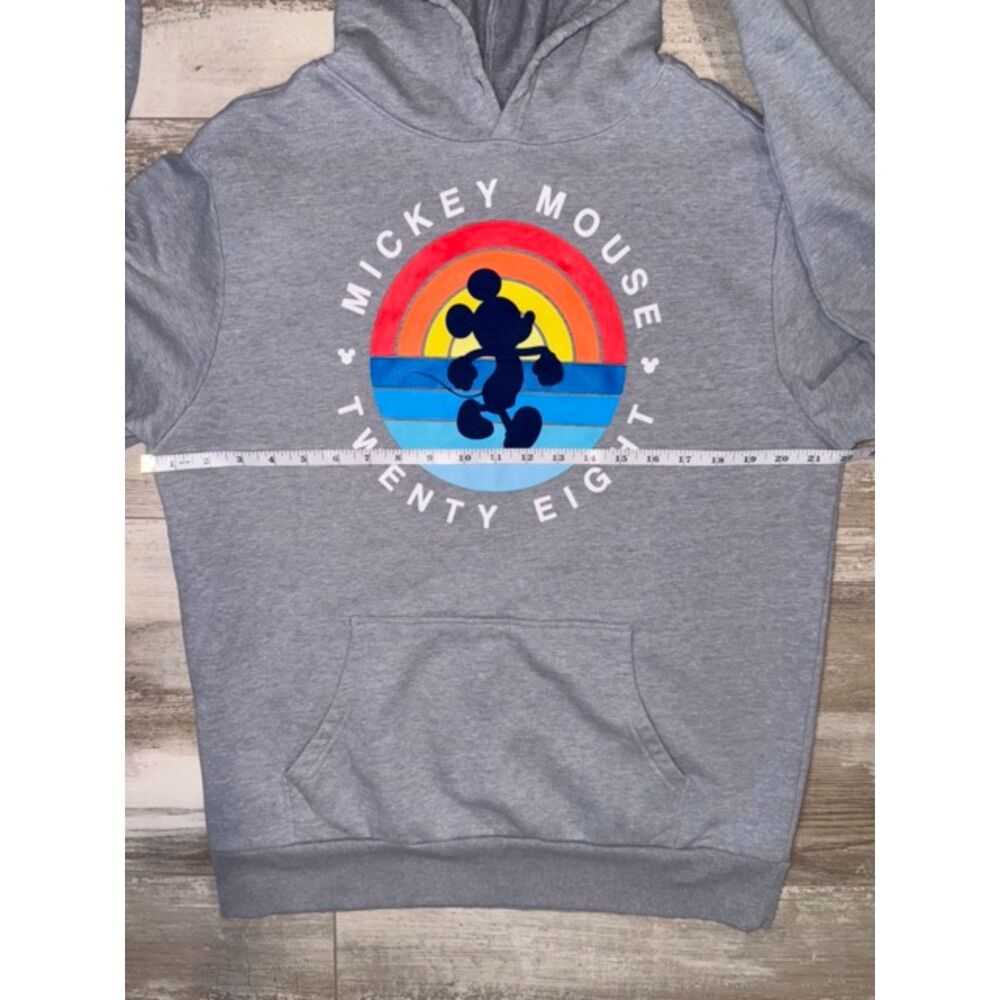 Neff x Disney Mickey Mouse Gray Graphic Pullover Hoodie Fleece Size Medium - Picture 9 of 9